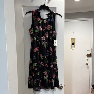 Calvin Klein Black Floral Midi Dress